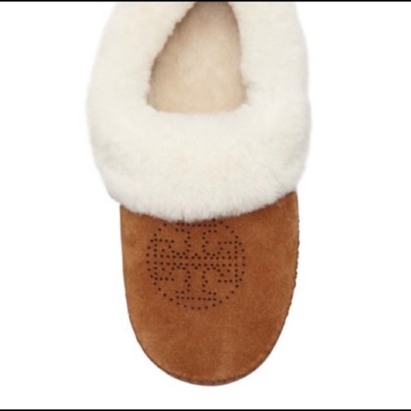 Tory Burch Shoes - Tory Burch Coley Perforated Suede Mules Slippers